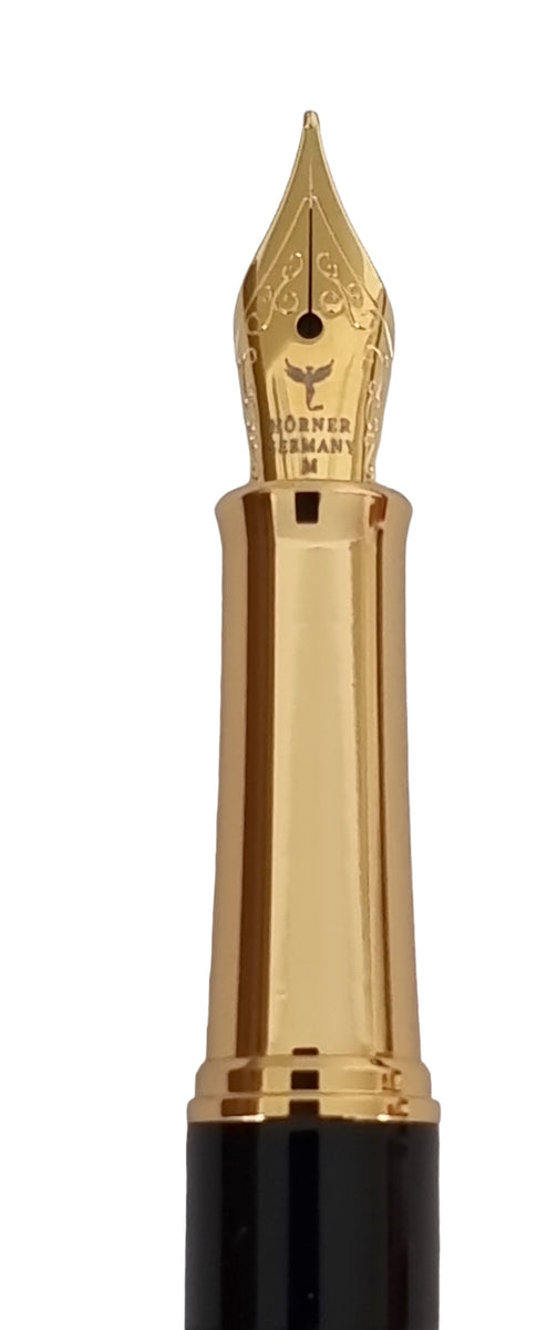 Gullor Baoer Füllfederhalter – Golden & Schwarz, 18k Vergoldete Feder | Mit Konverter & Patronen