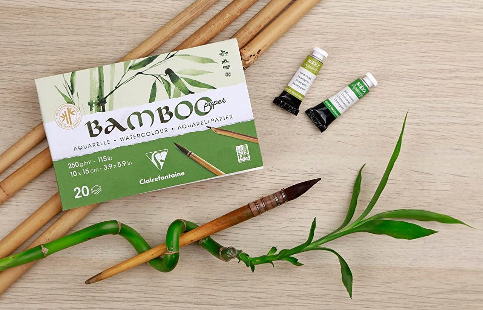Aquarellblock DL lang Postkartenformat Naturpapier 100% Bambusfasern –  Federfuehrend