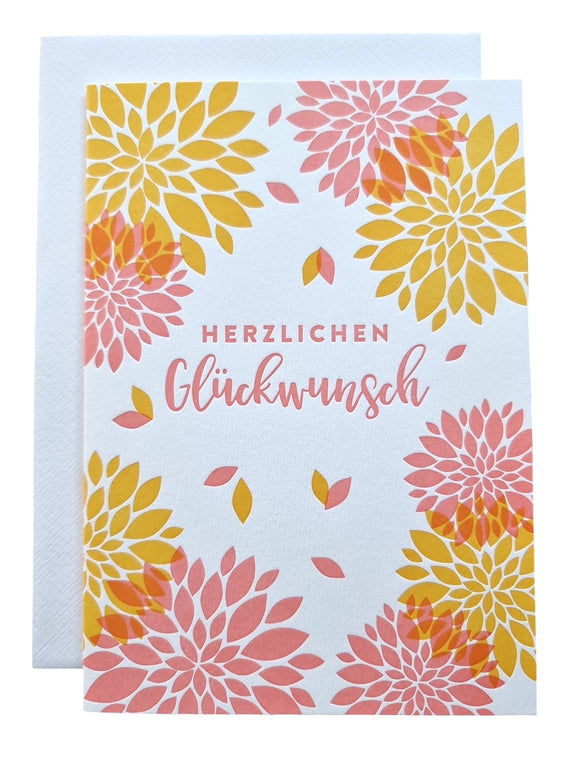 Grußkarte Letterpress HERZLICHEN GLÜCKWUNSCH