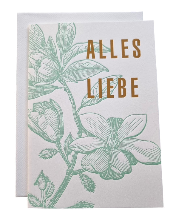 Grußkarte Letterpress ALLES LIEBE