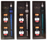 Set Glasfeder + Tinte  Jacques Herbin - 4 Varianten