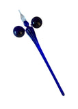 Glasfeder mit Ablagebank, blau
