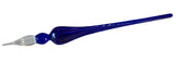 Glasfeder mit Ablagebank, blau