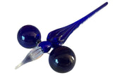 Glasfeder mit Ablagebank, blau