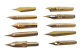 Goldenes Schreibfeder Set 13 - Vintage