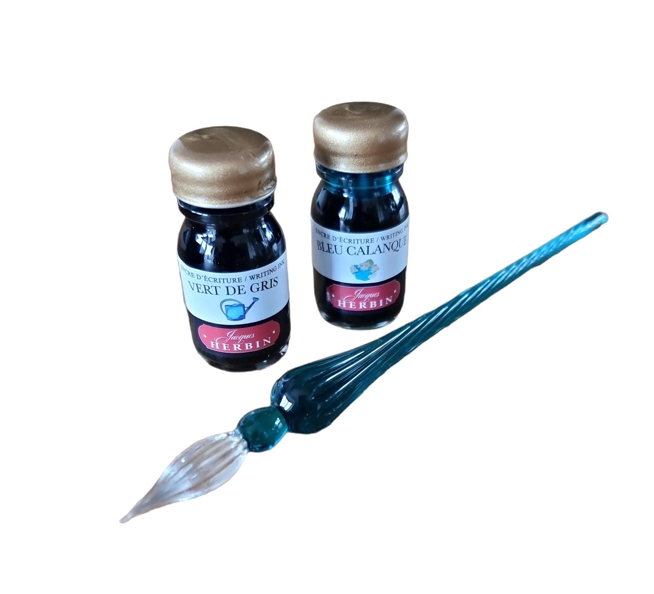 Pfauenblauer Glas-Tauchstift – Vintage Füllfederhalter Für Kalligraphie & Kunst
